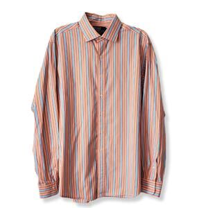 Vtg Men 90s Polo Ralph Lauren Regent Fit Shirt 17 36 37 Stripe Preppy Old Money